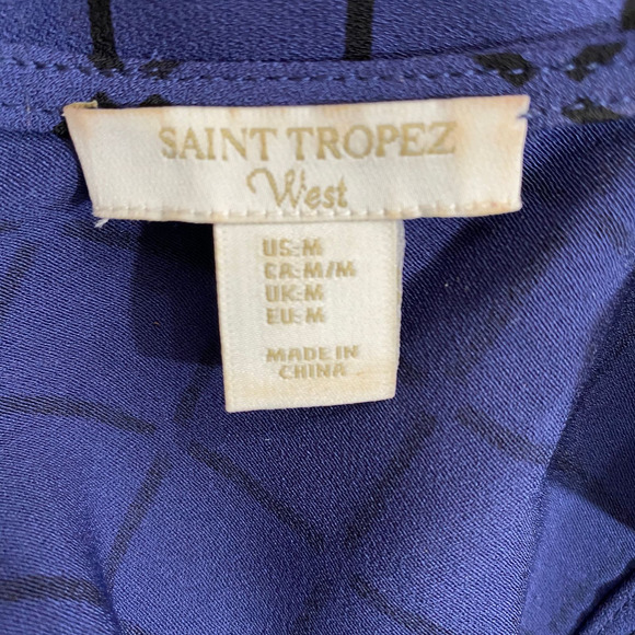 Saint Tropez West Woman's Crew Neck Sleeveless Zipper Back Blouse Sz M - Picture 7 of 9